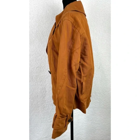 VINCE • Dark Sienna Cropped Linen-Cotton Jacket, S - Picture 9 of 16